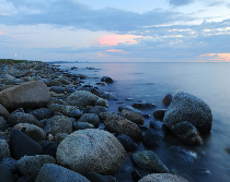 Image of stones on water.